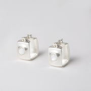 Mother of Pearl Square Gem Hoops